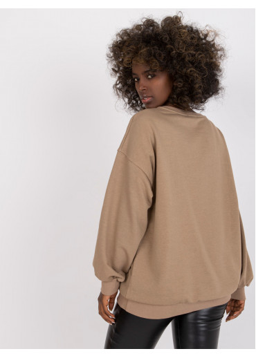 Béžovo hnedá basic mikina