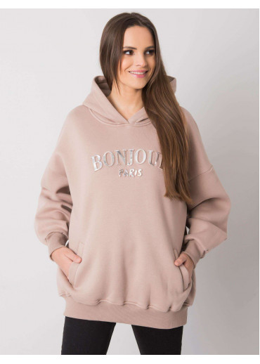 Béžovo hnedá mikina s kapucňou