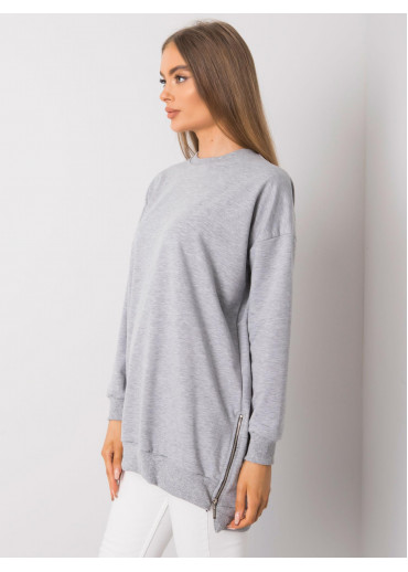 Sivá mikinová tunika