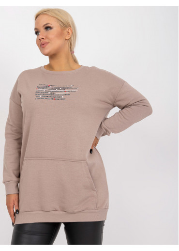 Béžovo hnedá predĺžená mikina