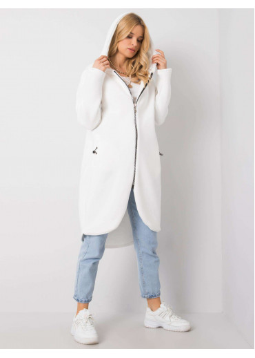 Biela predĺžená mikina