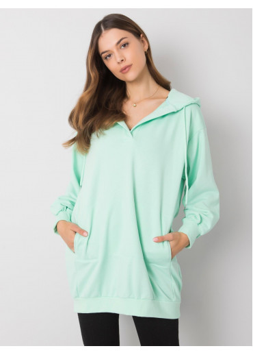 Svetlozelená predĺžená mikina