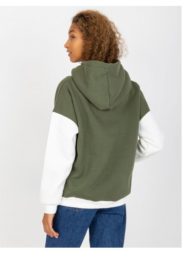 Khaki zelená dvojfarebná mikina