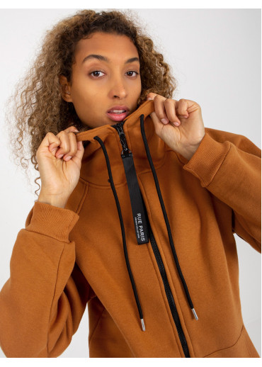 Hnedá predĺžená mikina