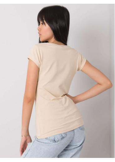 Béžovo hnedé bavlnené tričko