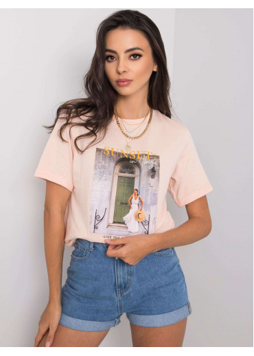 Lososovo ružové bavlnené tričko