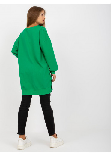 Zelená mikinová tunika