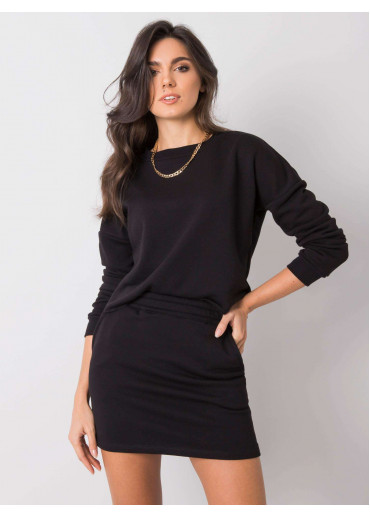 Čierna teplákova súprava so sukňou