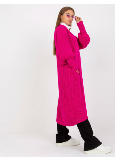 Fuchsiovo ružový kardigán