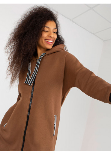 Hnedá asymetrická mikina