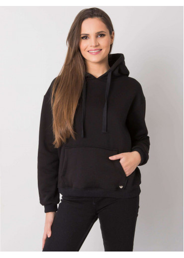 Čierna basic mikina s kapucňou