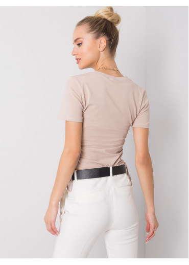 Béžovo hnedé crop top tričko