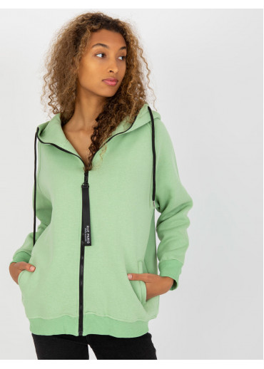 Zelená basic mikina s kapucňou