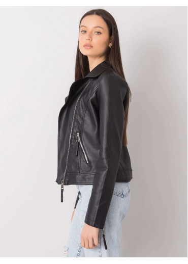 Čierna koženková bunda