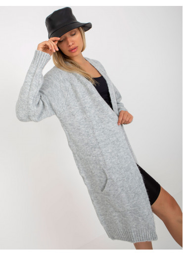 Sivý kardigán