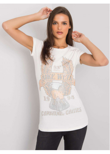 Smotanovo biele bavlnené tričko