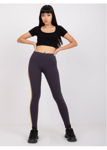 Grafitovo sivé legíny s lampasmi