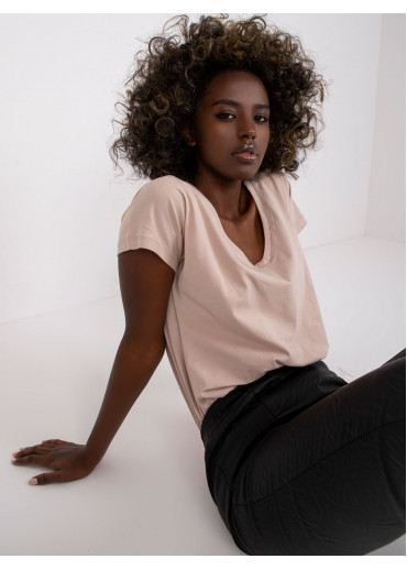 Béžovo hnedé basic tričko