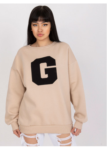 Béžovo hnedá basic mikina