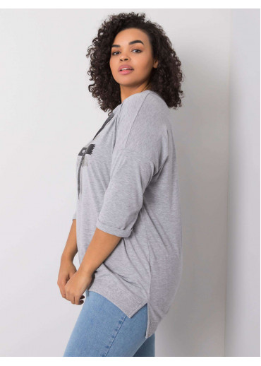 Sivé tričko s 3/4 rukávom