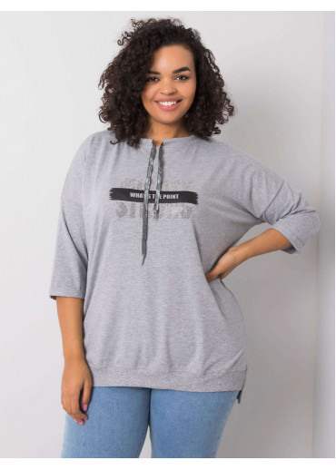 Sivé tričko s 3/4 rukávom