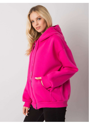 Fuchsiovo ružová mikina s kapucňou