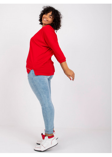 Červené tričko s 3/4 rukávom