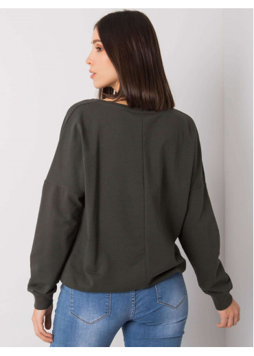 Khaki zelená mikina s potlačou