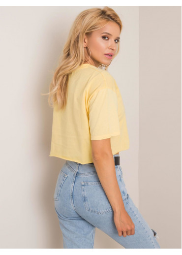 Vanilkovo žlté crop top tričko