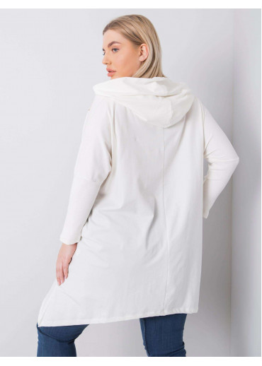 Smotanovo biela tunika s kapucňou