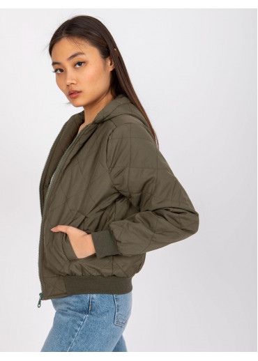 Khaki zelená krátka prechodná bunda