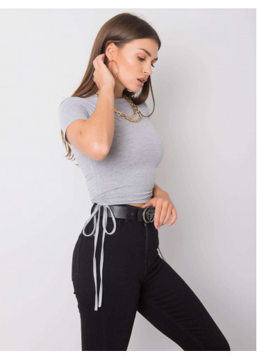 Sivé crop top tričko