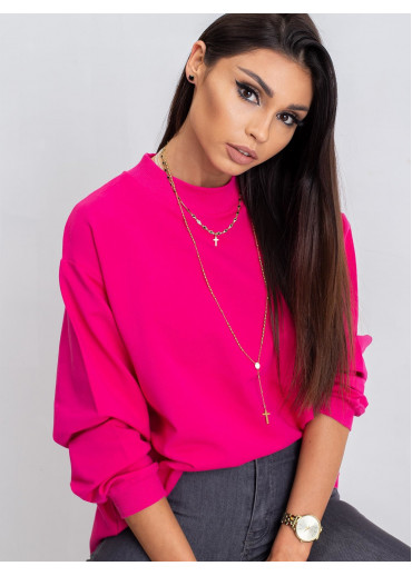 Fuchsiovo ružová oversize mikina