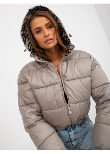 Kapučínovo hnedá krátka prešívaná bunda