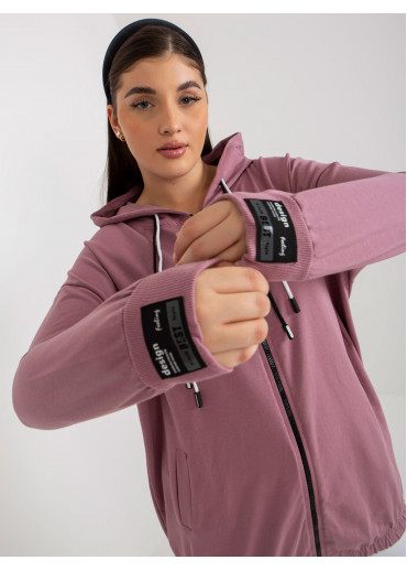 Tmavopúdrovo ružová mikina s kapucňou