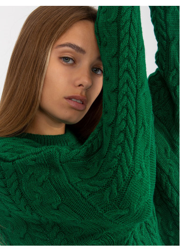 Zelený predĺžený sveter