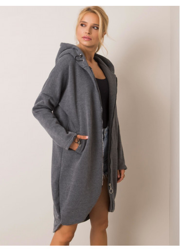 Tmavosivá predĺžená mikina