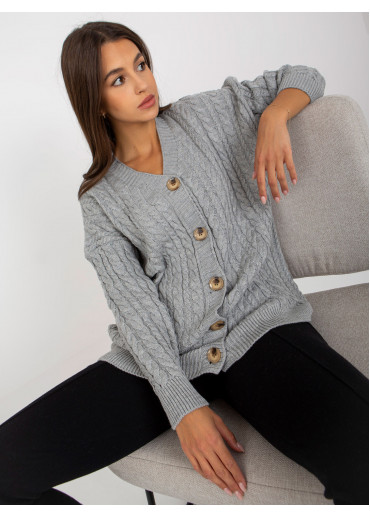Sivý sveter na gombíky