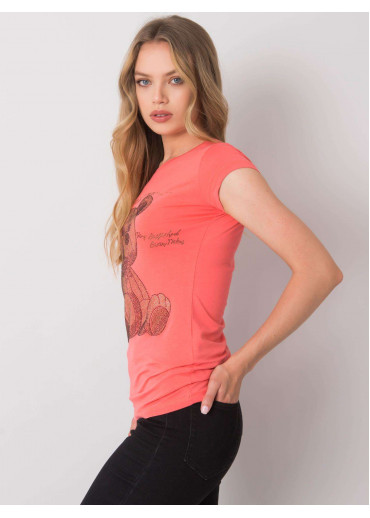 Koralovo ružové bavlnené tričko