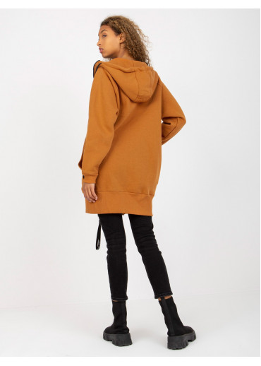 Hnedá predĺžená mikina