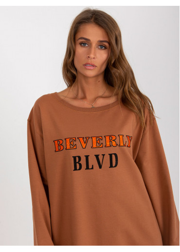 Hnedá predĺžená mikina