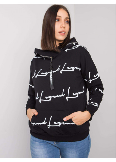 Čierna dámska mikina s kapucňou
