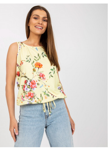 Vanilkovo žltý kvetovaný top