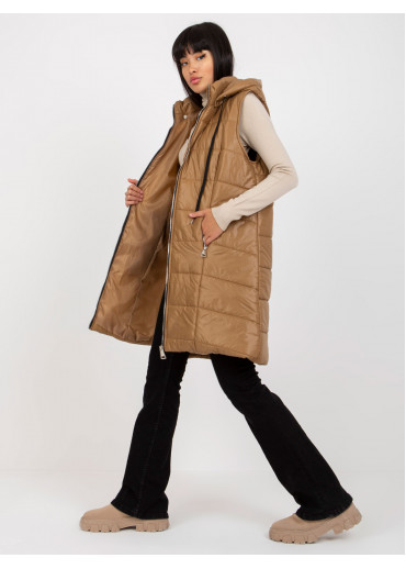 Hnedá prešívaná vesta