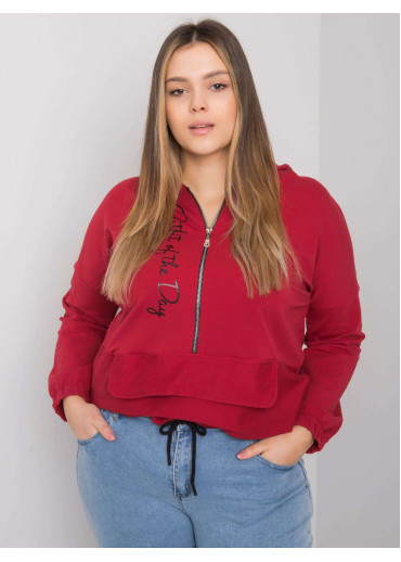 Bordovo červená mikina s kapucňou