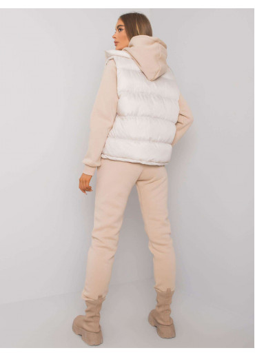 Béžovo hnedá tepláková súprava s vestou