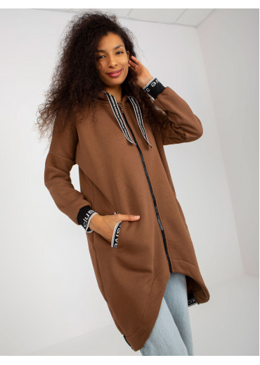 Hnedá asymetrická mikina