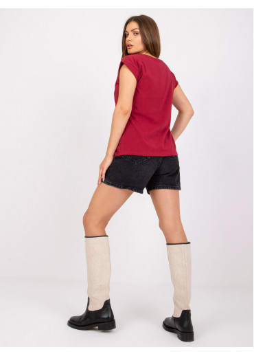 Bordovo červené basic tričko