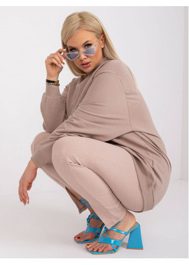 Béžovo hnedá bavlnená mikina