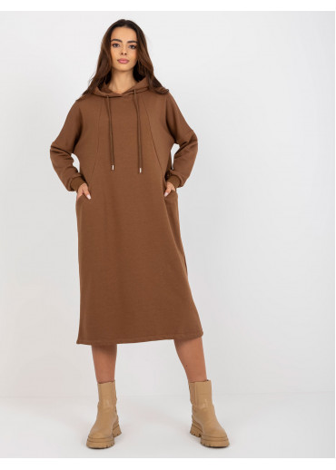 Hnedá mikinové šaty